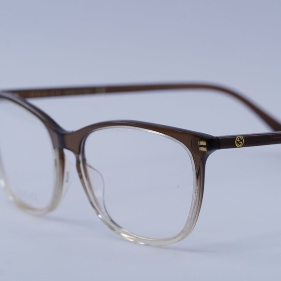 Gucci GG0549O 009 Eyeglasses Brown Gradient 54mm Square Frame - Picture 2 of 9